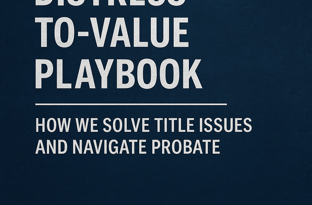 Distress-to-Value Playbook: How We Solve Title Issues and Acquire Value-Add Real Estate